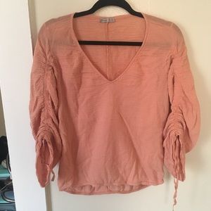 Zara Rouched/Tie Sleeve Top